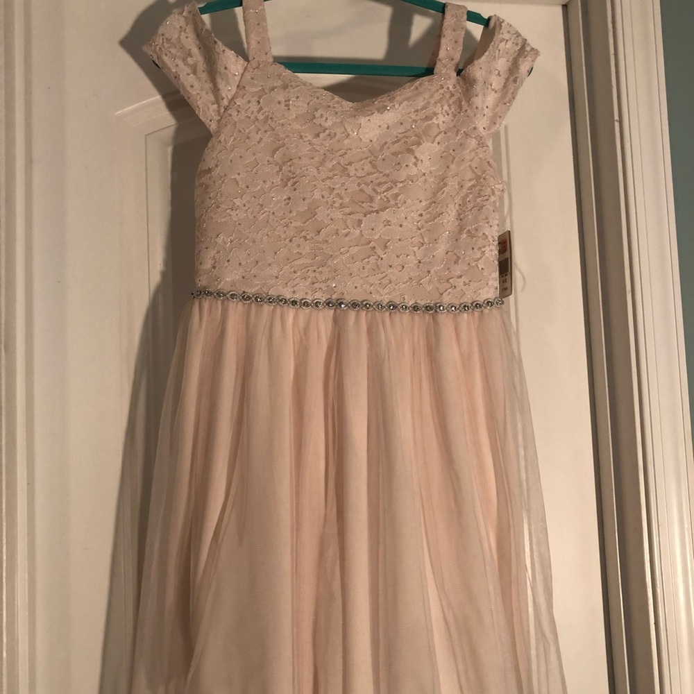 Girls Champagne-Pink Church Dress